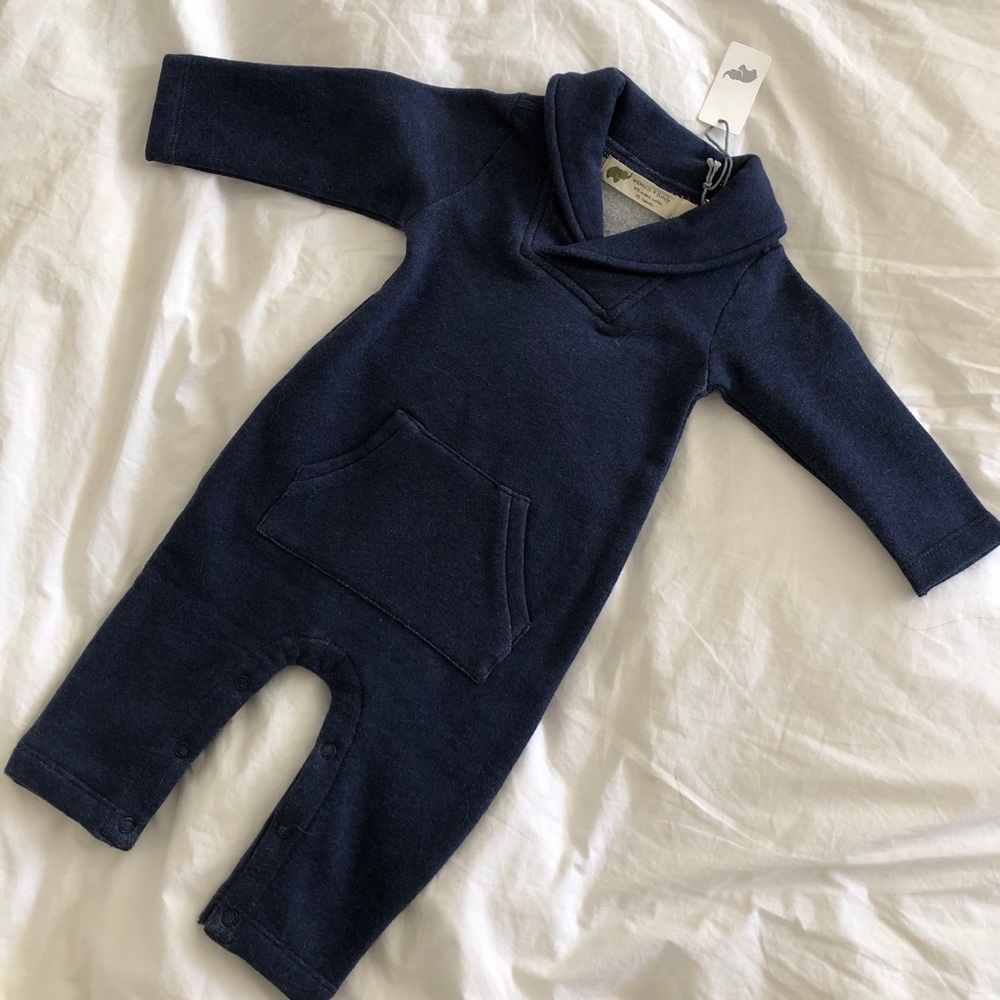 Monica + Andy Fleece Bodysuit w collar/pocket